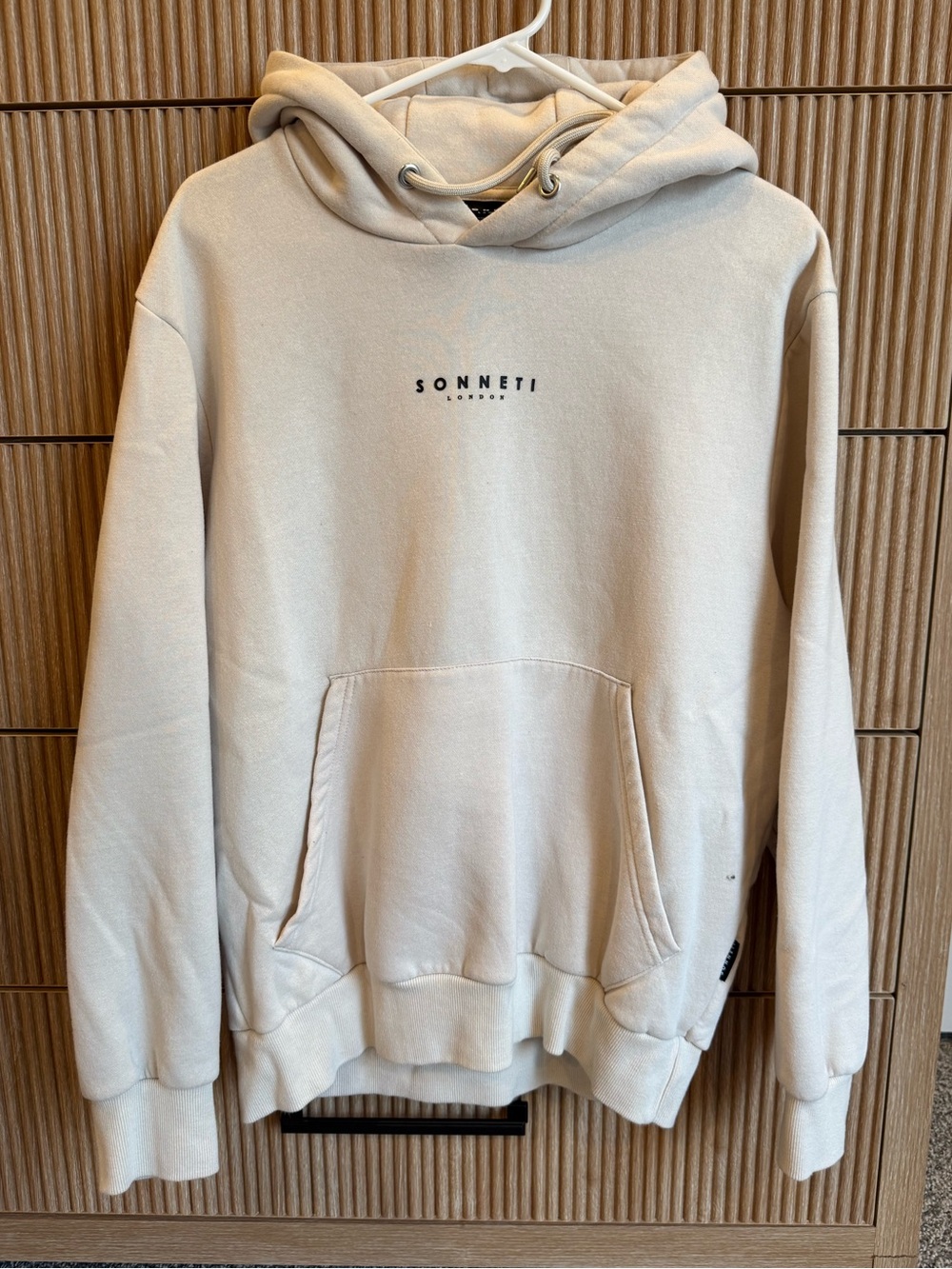 Men’s Sonneti Cream Pullover Hoodie with Subtle Logo
